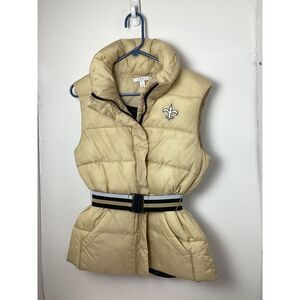 WEAR NFL Women's New Orleans Saints Puffer Vest With Belt Size XS